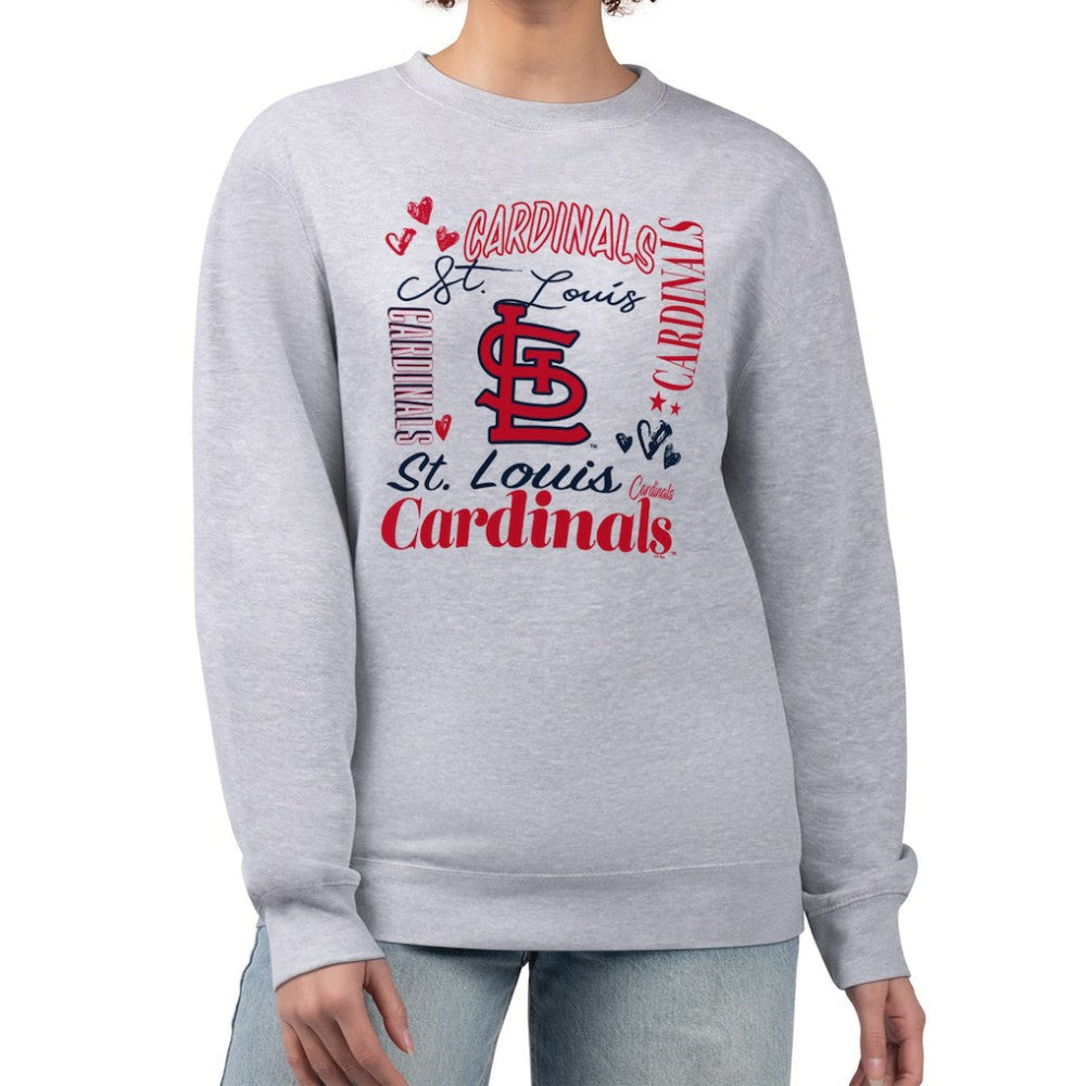 St. Louis Cardinals G-III 4Her by Carl Banks Women's Collage Team Graphic Fleece Pullover Hoodie - Heather Gray Hoodies