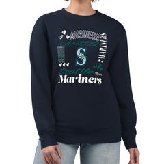Seattle Mariners G-III 4Her by Carl Banks Women's Collage Team Graphic Fleece Pullover Hoodie - Navy Hoodies