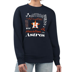 Houston Astros G-III 4Her by Carl Banks Women's Collage Team Graphic Fleece Pullover Hoodie - Navy Hoodies
