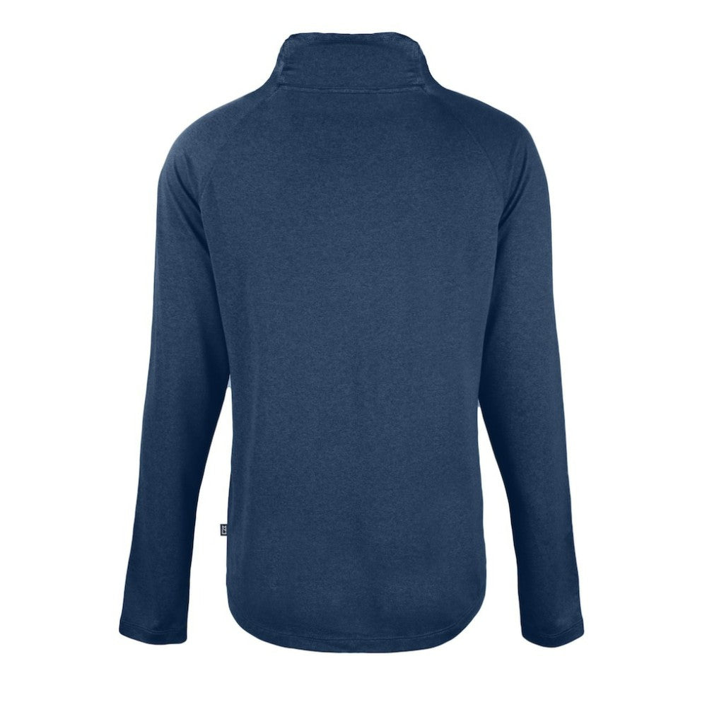 Detroit Tigers Cutter & Buck Women's Cooperstown Collection Coastline Epic Comfort Eco Recycled Funnel Neck Raglan Pullover Top - Navy Pullover
