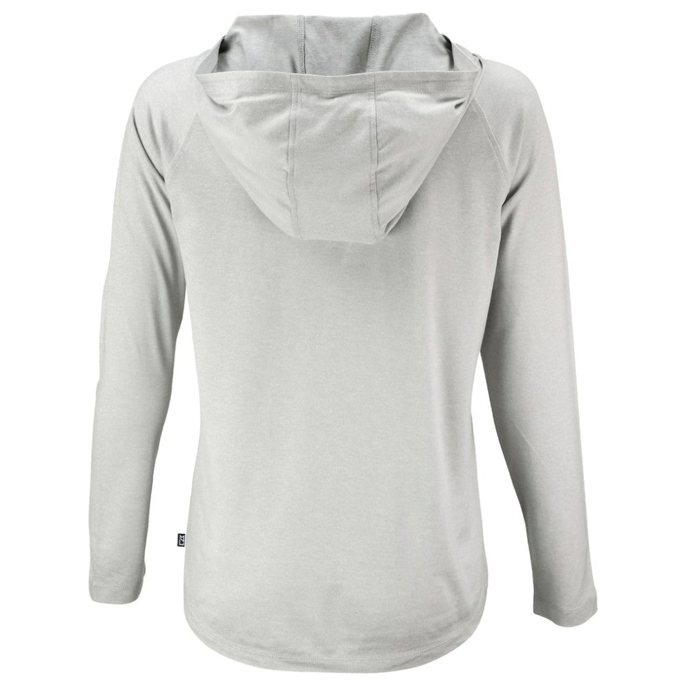 Chicago Cubs Cutter & Buck Women's Cooperstown Coastline Epic Comfort Eco Recycled Hoodie Raglan Long Sleeve T-Shirt - Gray Hoodies