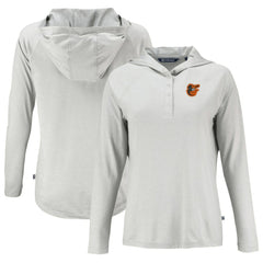 Baltimore Orioles Cutter & Buck Women's  Coastline Epic Comfort Eco Recycled Hoodie Raglan Long Sleeve T-Shirt - Gray Hoodies