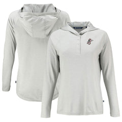 Cincinnati Reds Cutter & Buck Women's Cooperstown Collection Coastline Epic Comfort Eco Recycled Hoodie Raglan Long Sleeve T-Shirt - Gray Hoodies