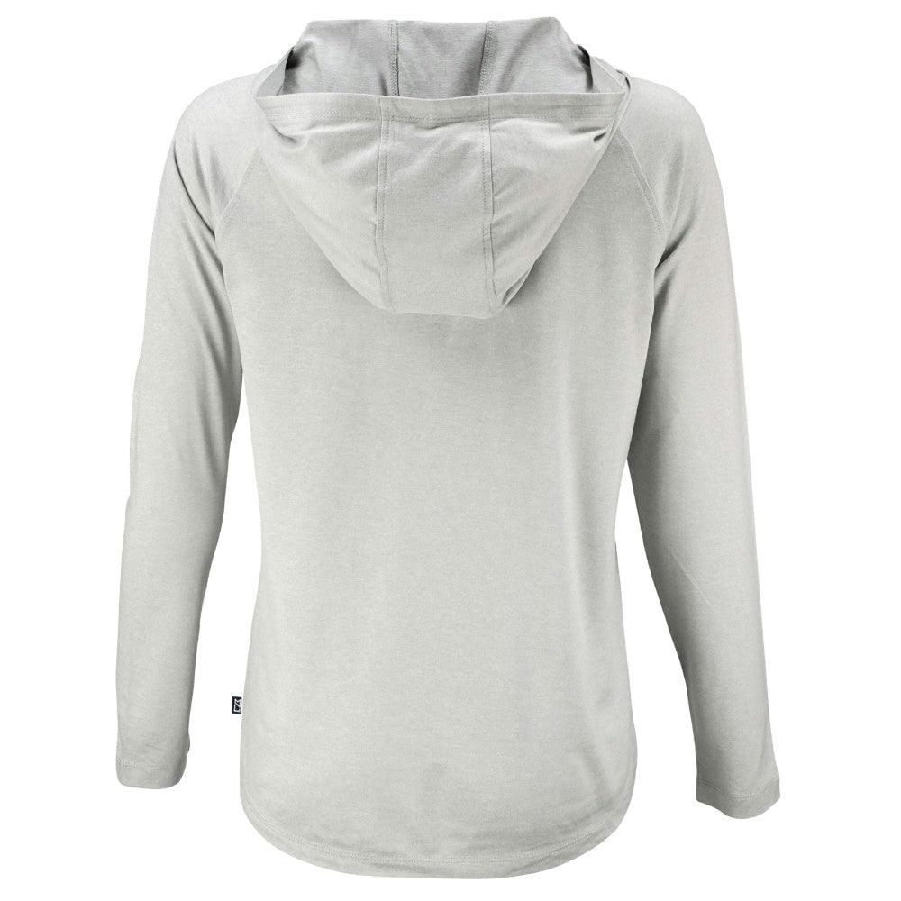 Cincinnati Reds Cutter & Buck Women's Cooperstown Collection Coastline Epic Comfort Eco Recycled Hoodie Raglan Long Sleeve T-Shirt - Gray Hoodies