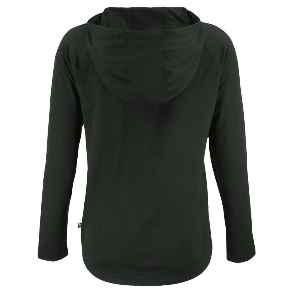 Cincinnati Reds Cutter & Buck Women's  Coastline Epic Comfort Eco Recycled Hoodie Raglan Long Sleeve T-Shirt - Black Hoodies