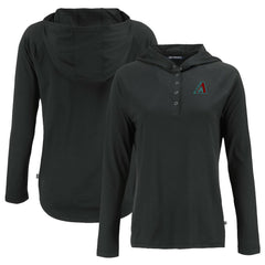 Arizona Diamondbacks Cutter & Buck Women's  Coastline Epic Comfort Eco Recycled Hoodie Raglan Long Sleeve T-Shirt - Black Hoodies
