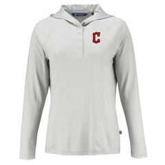 Cleveland Guardians Cutter & Buck Women's  Coastline Epic Comfort Eco Recycled Hoodie Raglan Long Sleeve T-Shirt - Gray Hoodies