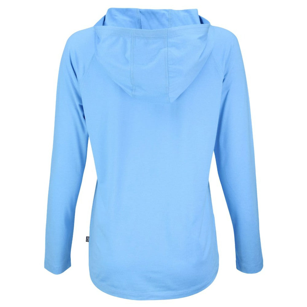 Atlanta Braves Cutter & Buck Women's  Coastline Epic Comfort Eco Recycled Hoodie Raglan Long Sleeve T-Shirt - Powder Blue Hoodies