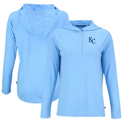 Kansas City Royals Cutter & Buck Women's  Coastline Epic Comfort Eco Recycled Hoodie Raglan Long Sleeve T-Shirt - Powder Blue Hoodies