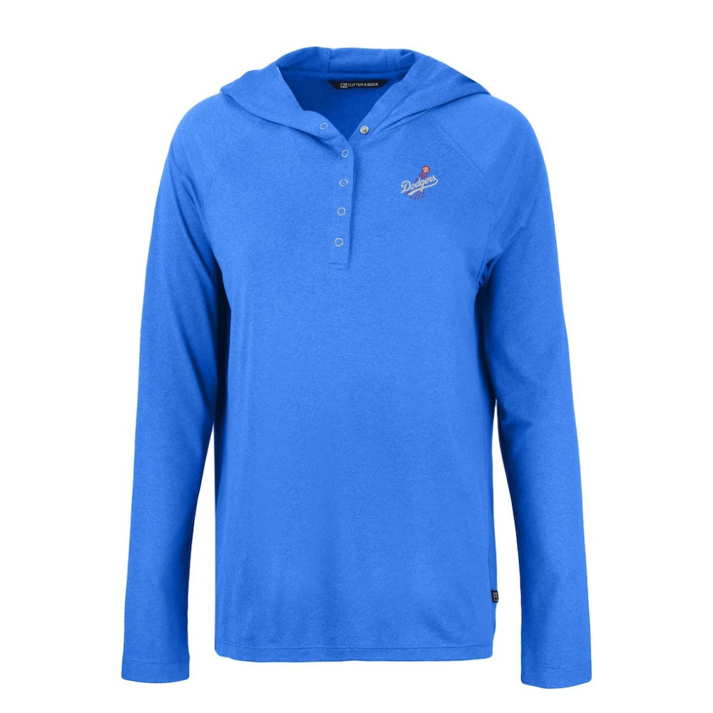 Los Angeles Dodgers Cutter & Buck Women's Cooperstown Collection Coastline Epic Comfort Eco Recycled Hoodie Raglan Long Sleeve T-Shirt - Royal Hoodies