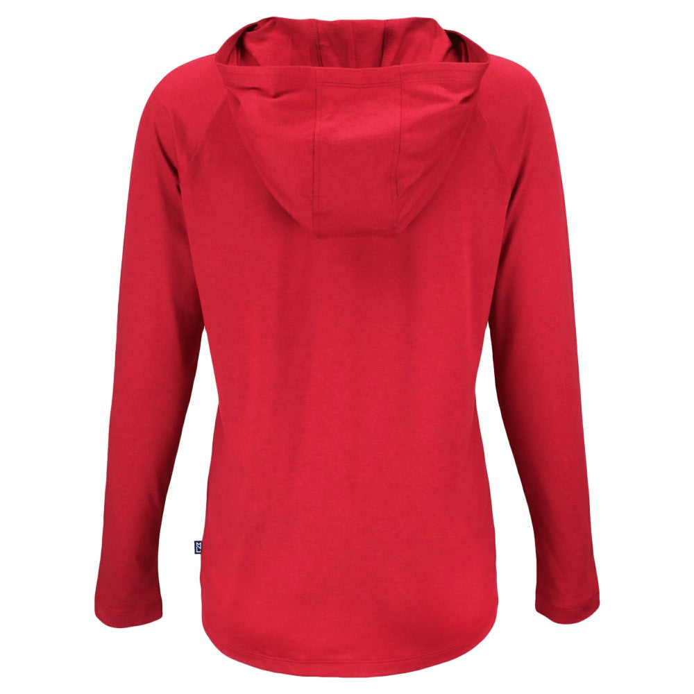 Minnesota Twins Cutter & Buck Women's  Coastline Epic Comfort Eco Recycled Hoodie Raglan Long Sleeve T-Shirt - Red Hoodies