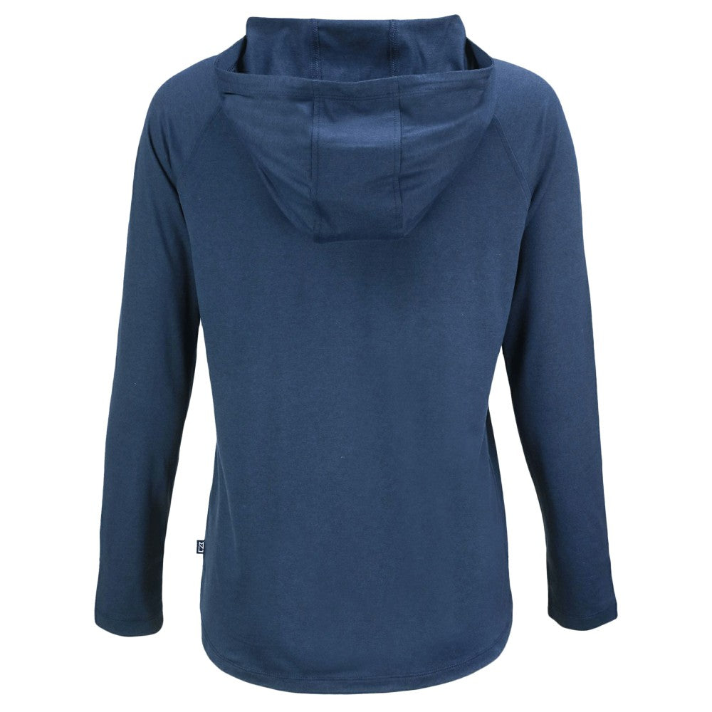 Minnesota Twins Cutter & Buck Women's  Coastline Epic Comfort Eco Recycled Hoodie Raglan Long Sleeve T-Shirt - Navy Hoodies