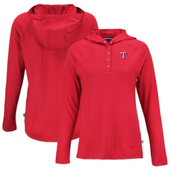 Texas Rangers Cutter & Buck Women's  Coastline Epic Comfort Eco Recycled Hoodie Raglan Long Sleeve T-Shirt - Red Hoodies