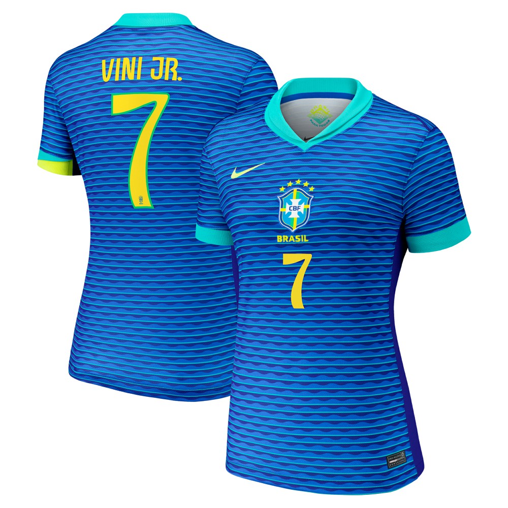Vini Jr. Brazil National Team Women's 2024 Away Replica Jersey Blue - Nike on sale