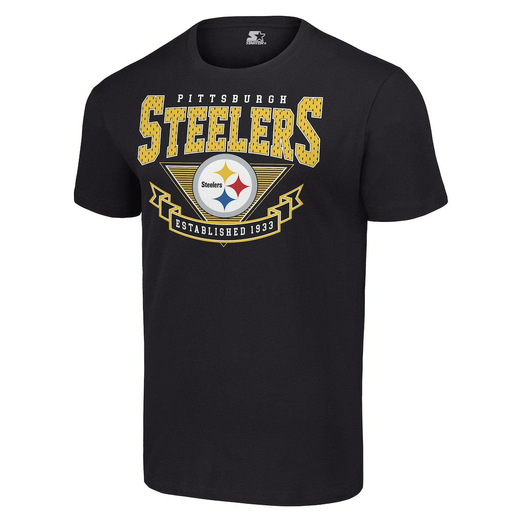 Pittsburgh Steelers Starter 80s Inspired Team Logo T-Shirt - Black T-shirts