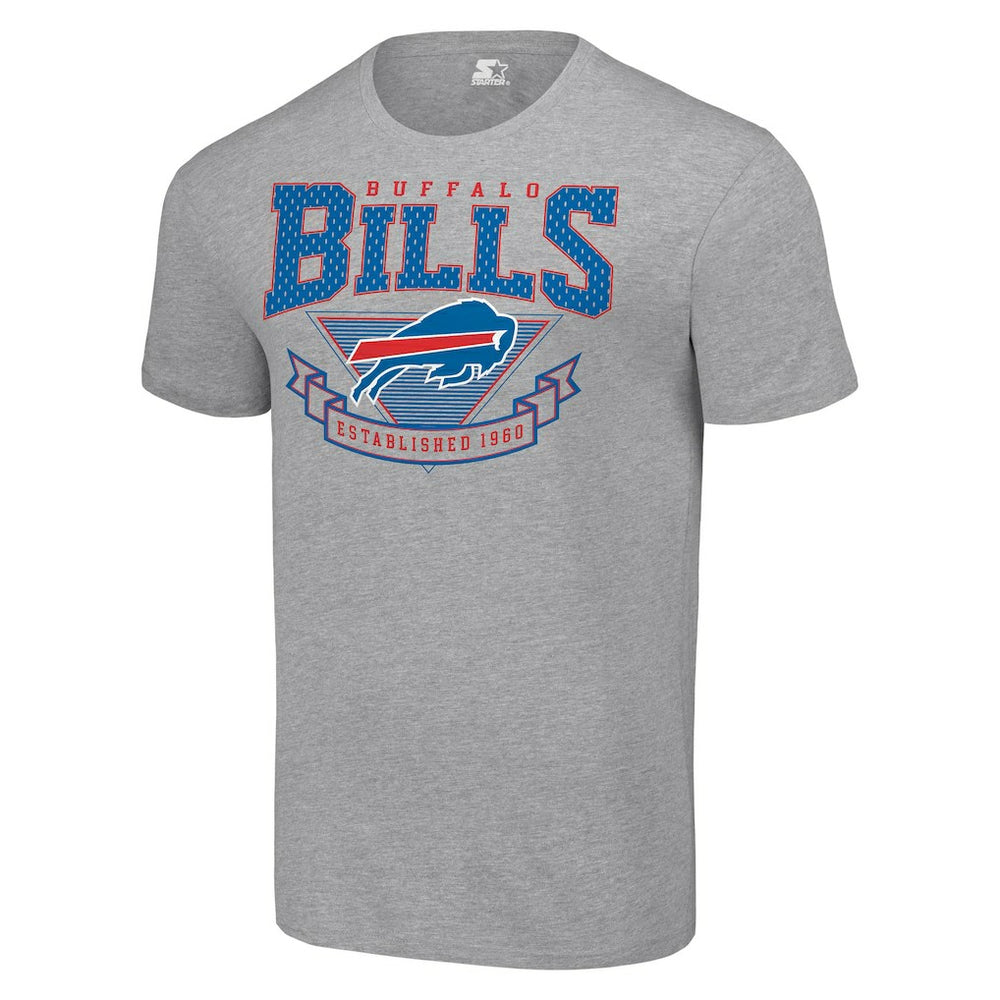 Buffalo Bills Starter 80s Inspired Team Logo T-Shirt - Heather Gray T-shirts