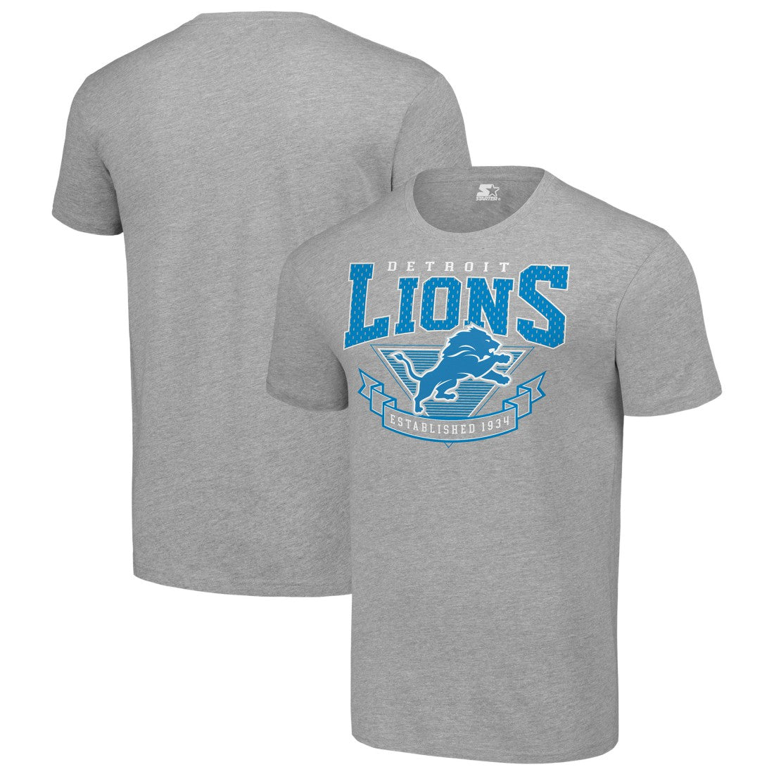 Detroit Lions Starter 80s Inspired Team Logo T-Shirt - Heather Gray T-shirts