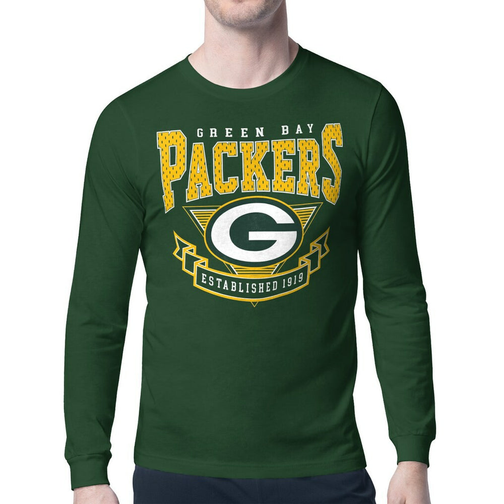 Green Bay Packers Starter '80s Inspired Team Logo Long Sleeve T-Shirt - Olive T-shirts