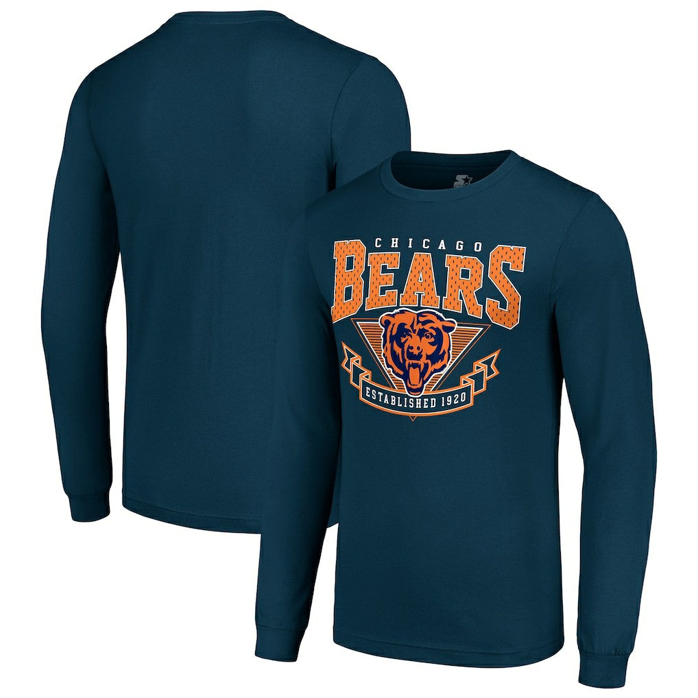 Chicago Bears Starter '80s Inspired Team Logo Long Sleeve T-Shirt - Navy T-shirts