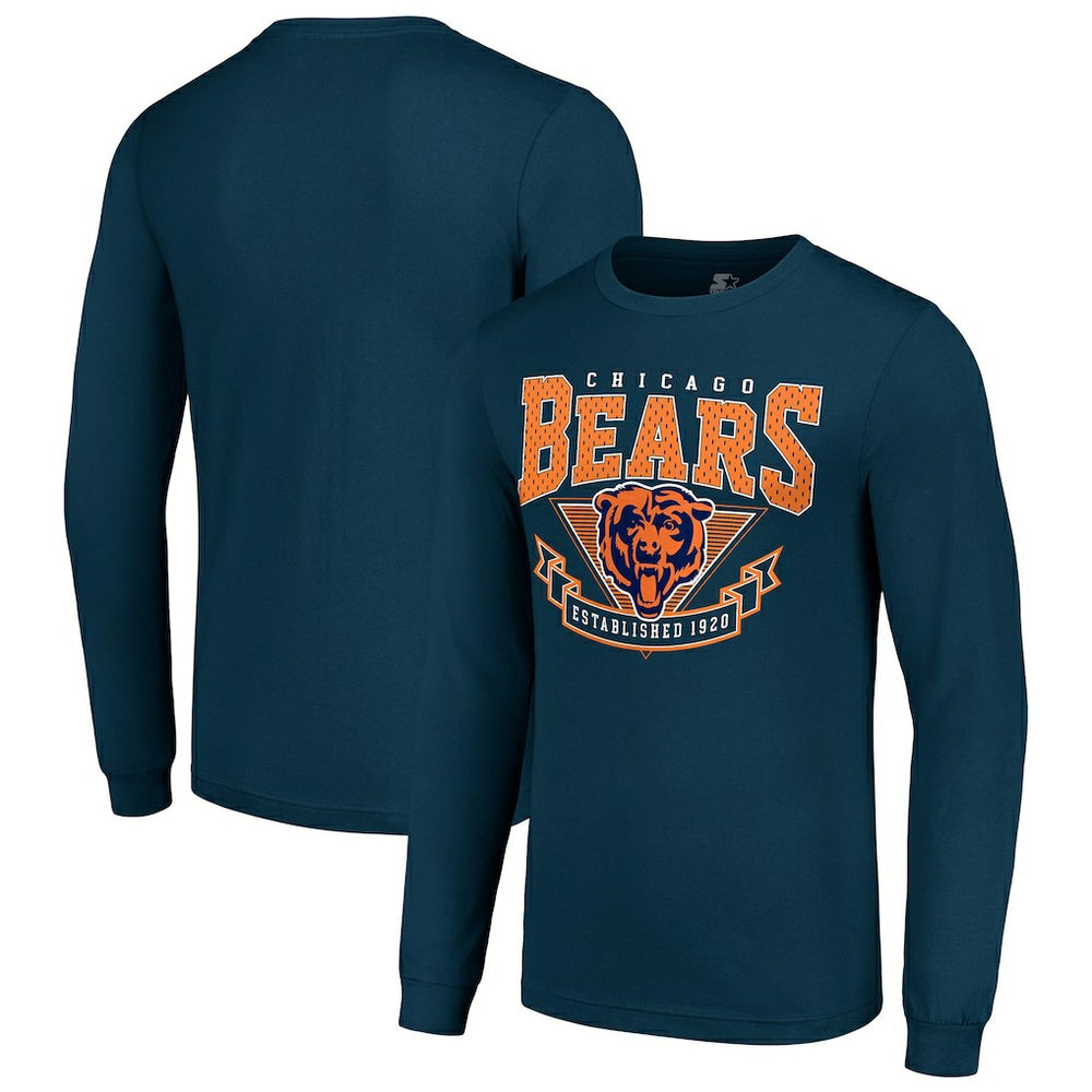 Chicago Bears Starter '80s Inspired Team Logo Long Sleeve T-Shirt - Navy T-shirts