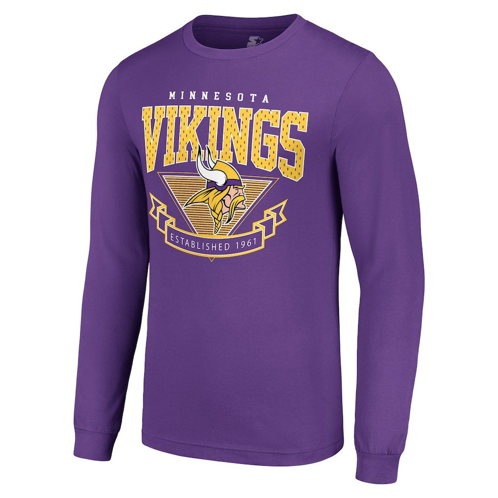 Minnesota Vikings Starter '80s Inspired Team Logo Long Sleeve T-Shirt - Purple T-shirts