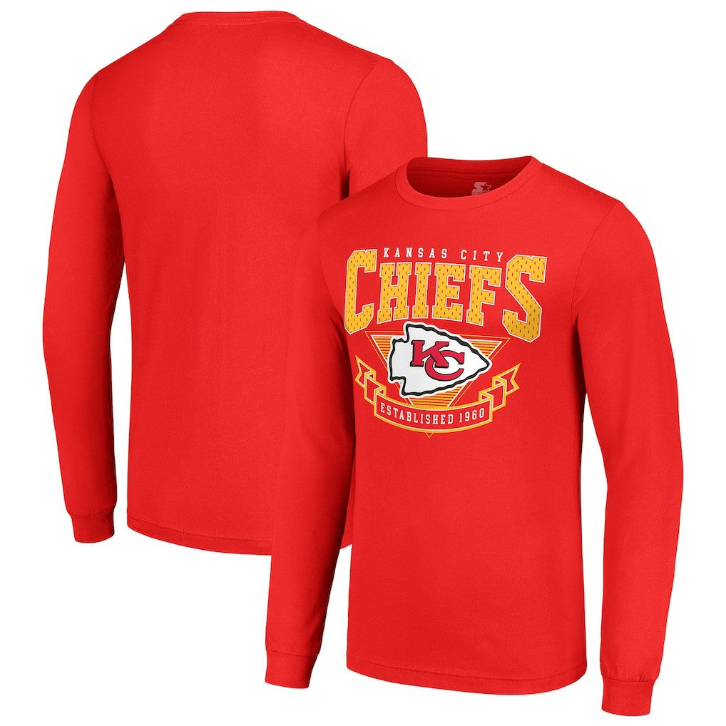 Kansas City Chiefs Starter '80s Inspired Team Logo Long Sleeve T-Shirt - Red T-shirts