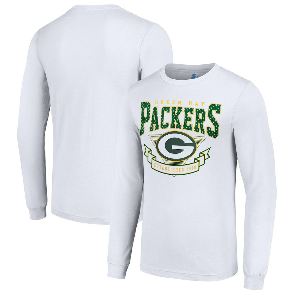 Green Bay Packers Starter '80s Inspired Team Logo Long Sleeve T-Shirt - White T-shirts