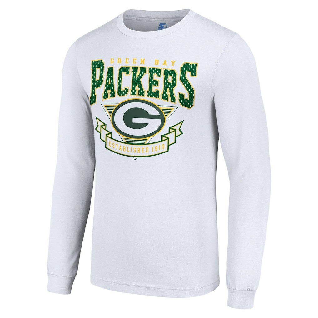 Green Bay Packers Starter '80s Inspired Team Logo Long Sleeve T-Shirt - White T-shirts