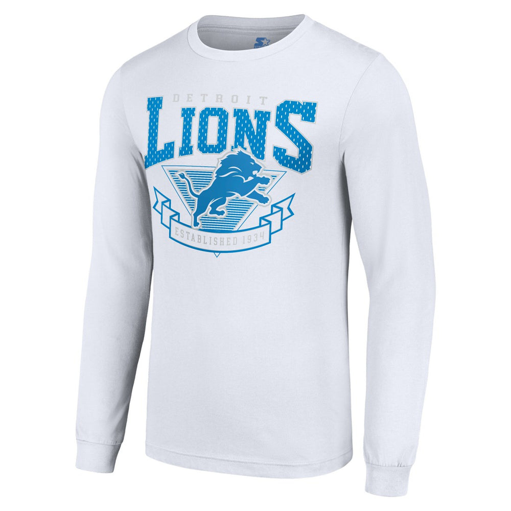 Detroit Lions Starter '80s Inspired Team Logo Long Sleeve T-Shirt - White T-shirts