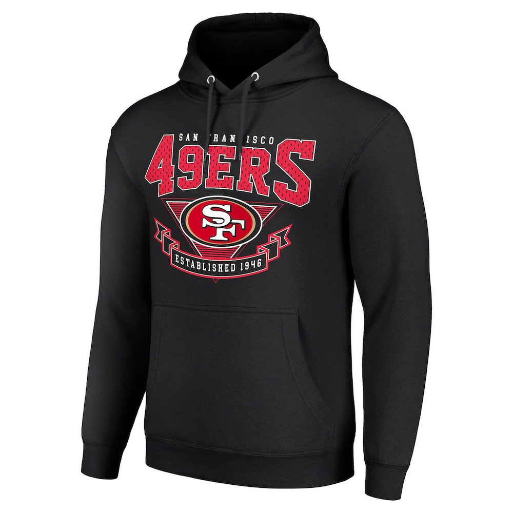 San Francisco 49ers Starter ‘80s Inspired Pullover Hoodie - Black Hoodies