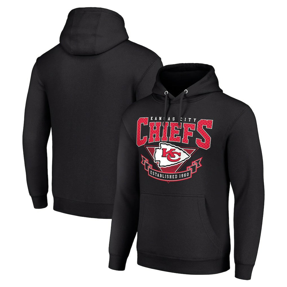 Kansas City Chiefs Starter ‘80s Inspired Pullover Hoodie - Black Hoodies