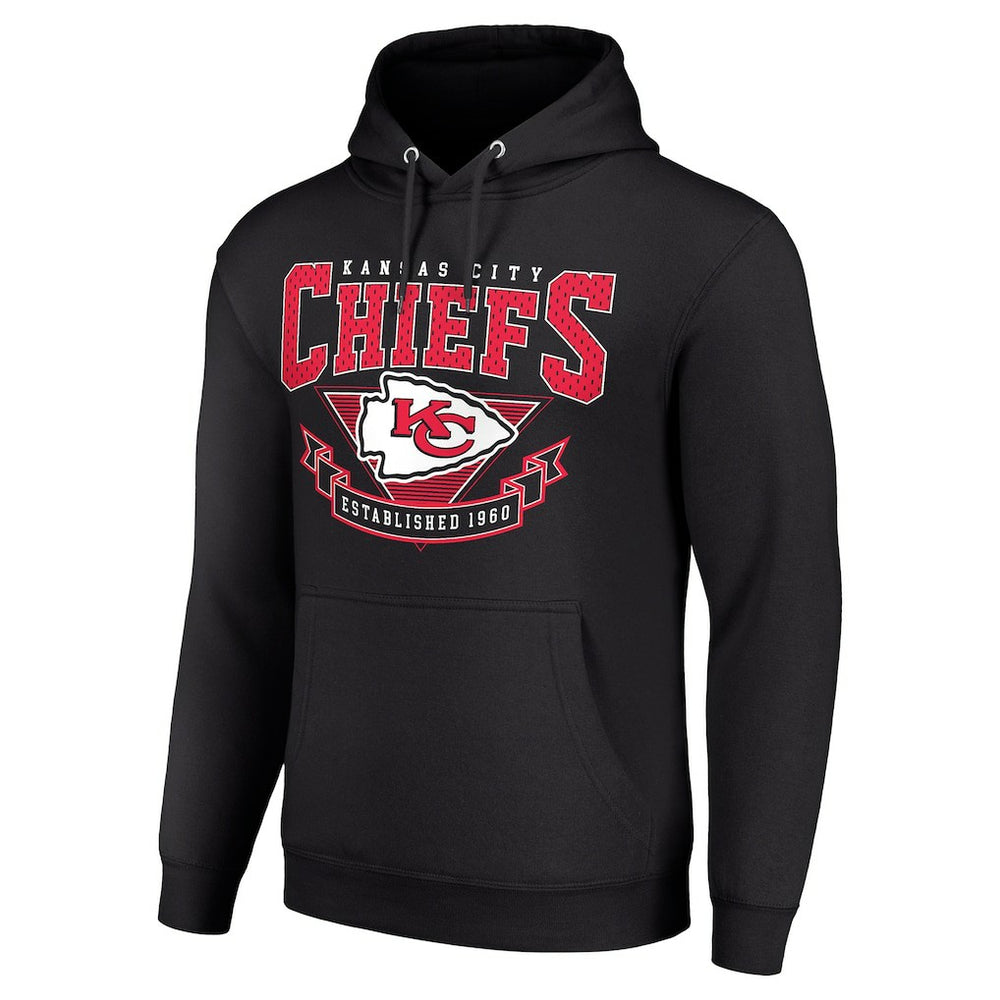 Kansas City Chiefs Starter ‘80s Inspired Pullover Hoodie - Black Hoodies