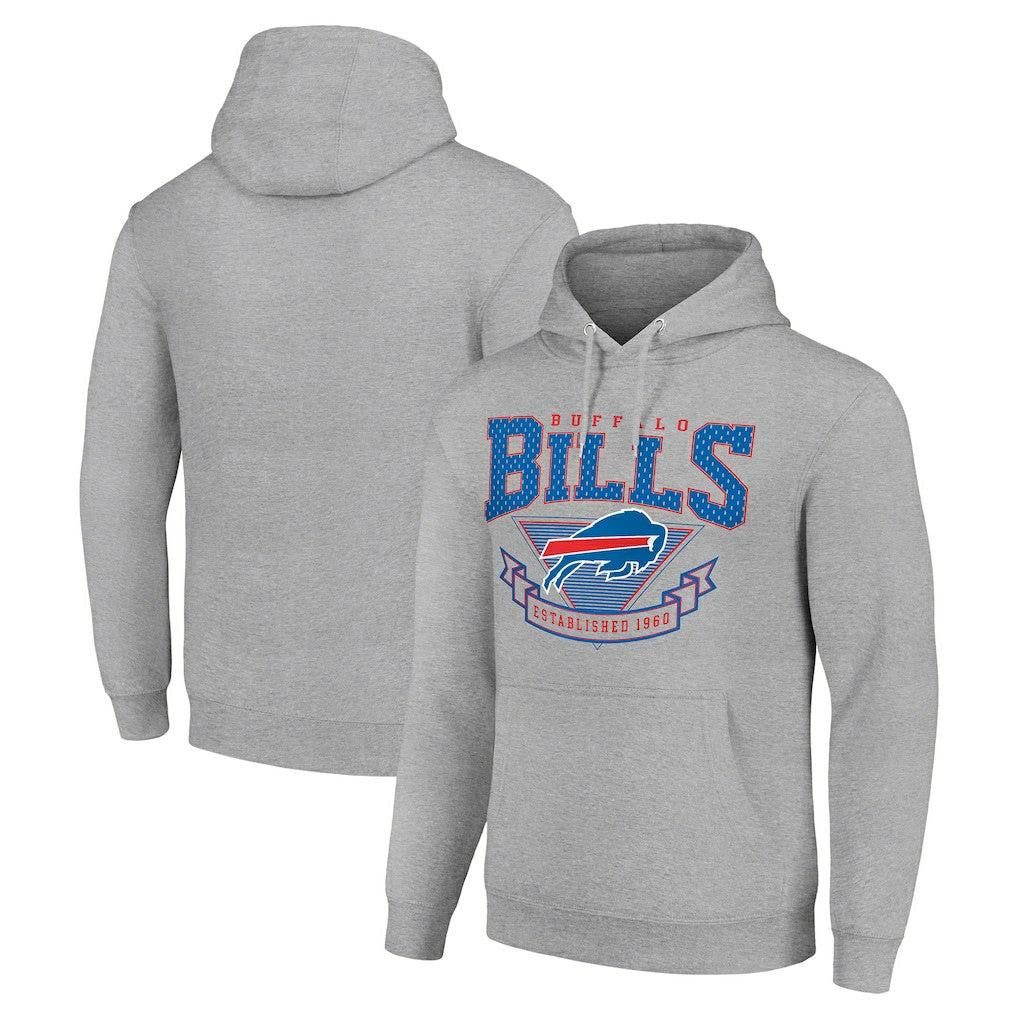 Buffalo Bills Starter ‘80s Inspired Pullover Hoodie - Heather Gray Hoodies