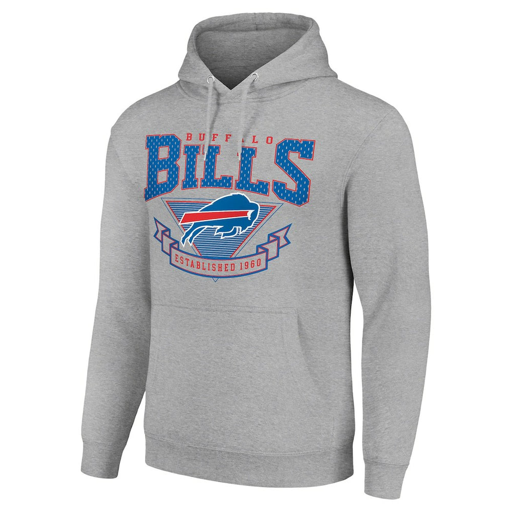 Buffalo Bills Starter ‘80s Inspired Pullover Hoodie - Heather Gray Hoodies