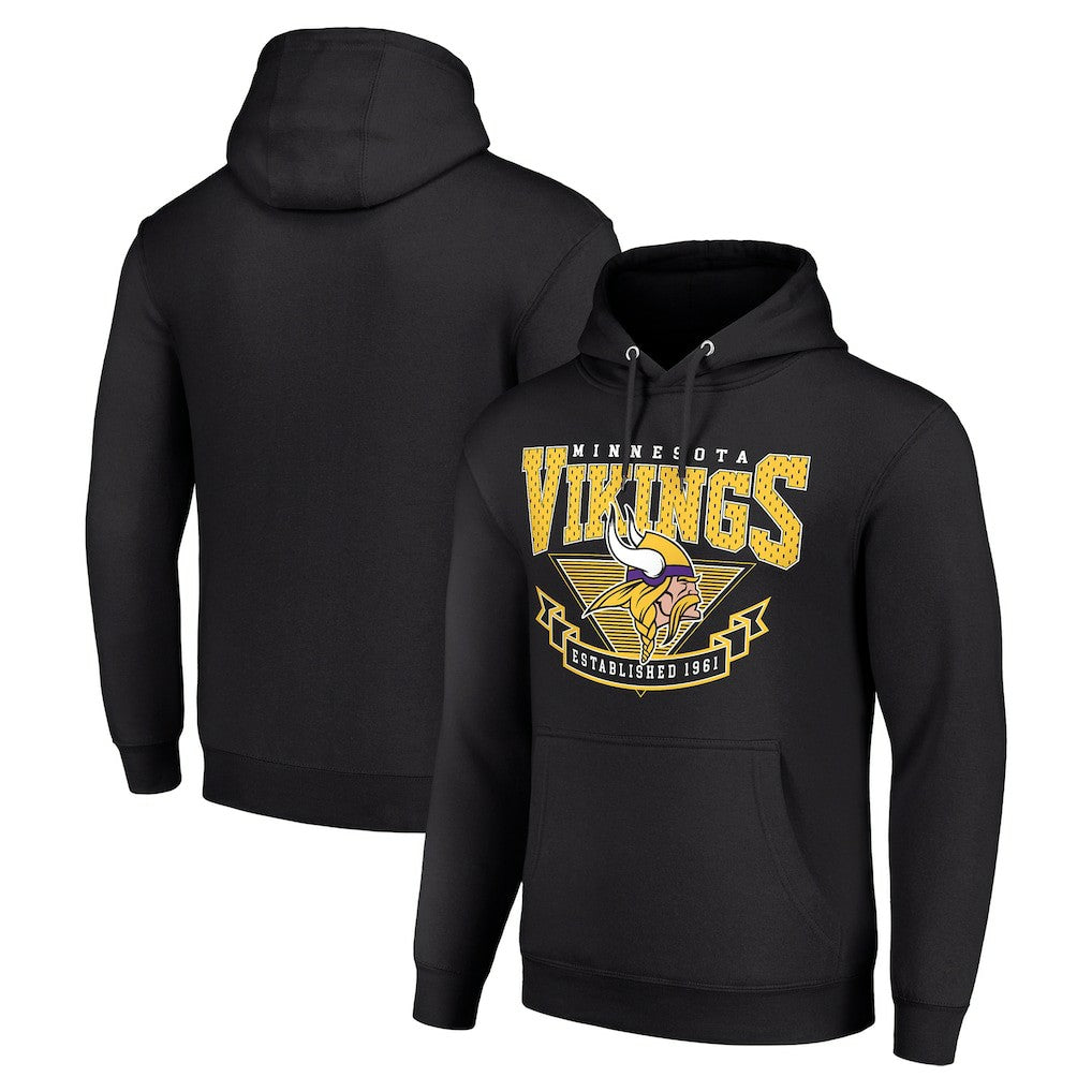 Minnesota Vikings Starter ‘80s Inspired Pullover Hoodie - Black Hoodies