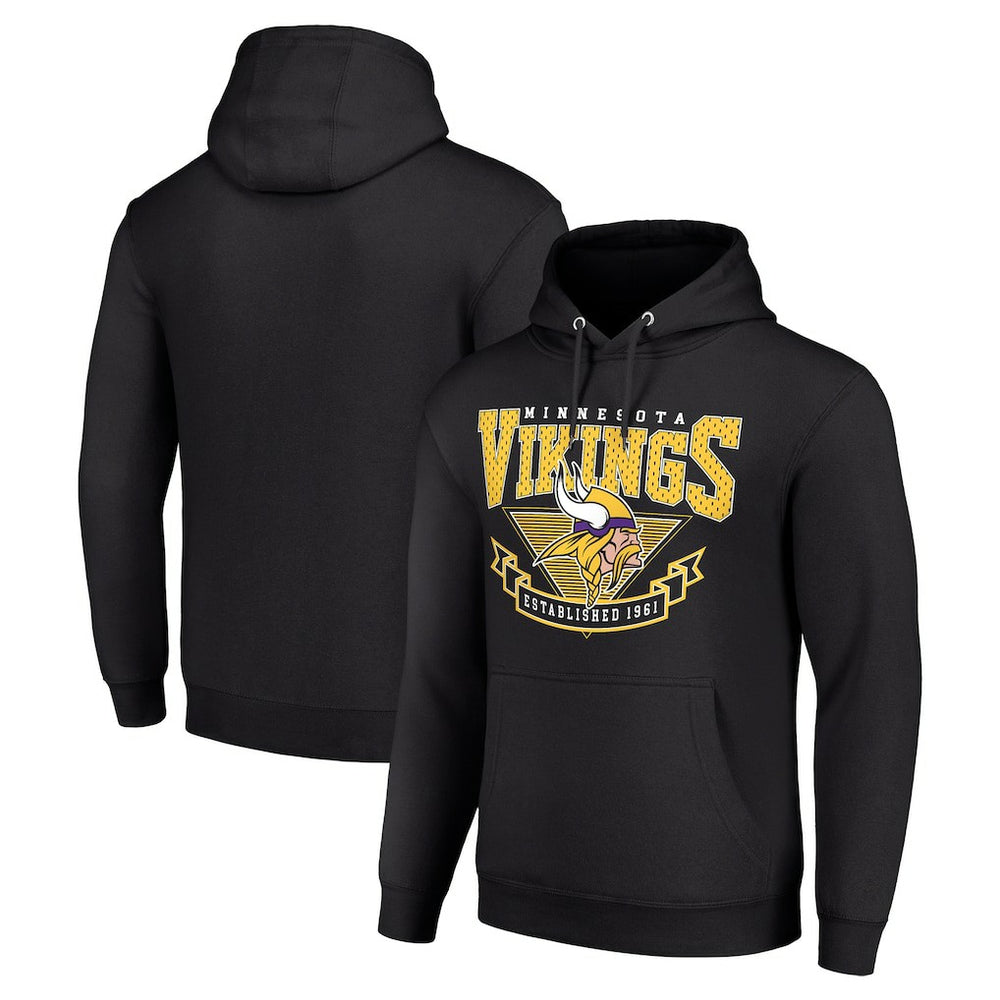 Minnesota Vikings Starter ‘80s Inspired Pullover Hoodie - Black Hoodies