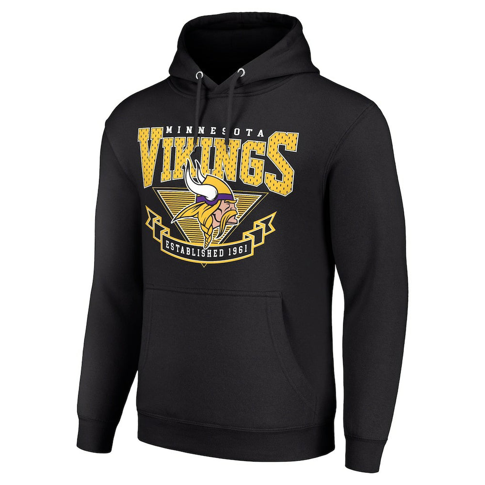 Minnesota Vikings Starter ‘80s Inspired Pullover Hoodie - Black Hoodies