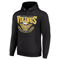 Minnesota Vikings Starter ‘80s Inspired Pullover Hoodie - Black Hoodies