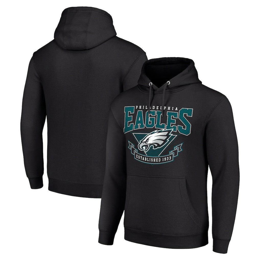 Philadelphia Eagles Starter ‘80s Inspired Pullover Hoodie - Black Hoodies