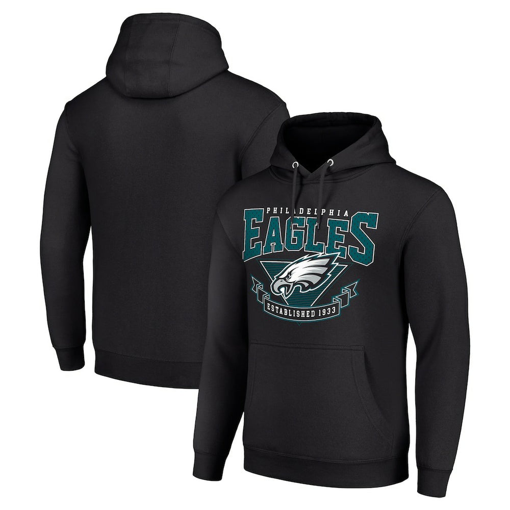 Philadelphia Eagles Starter ‘80s Inspired Pullover Hoodie - Black Hoodies