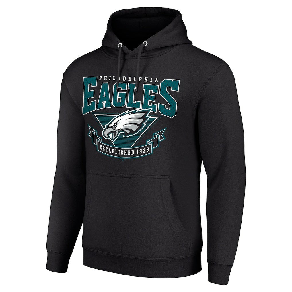 Philadelphia Eagles Starter ‘80s Inspired Pullover Hoodie - Black Hoodies
