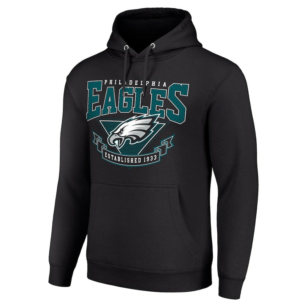 Philadelphia Eagles Starter ‘80s Inspired Pullover Hoodie - Black Hoodies