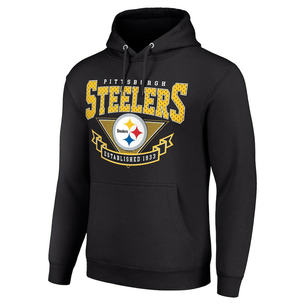 Pittsburgh Steelers Starter ‘80s Inspired Pullover Hoodie - Black Hoodies
