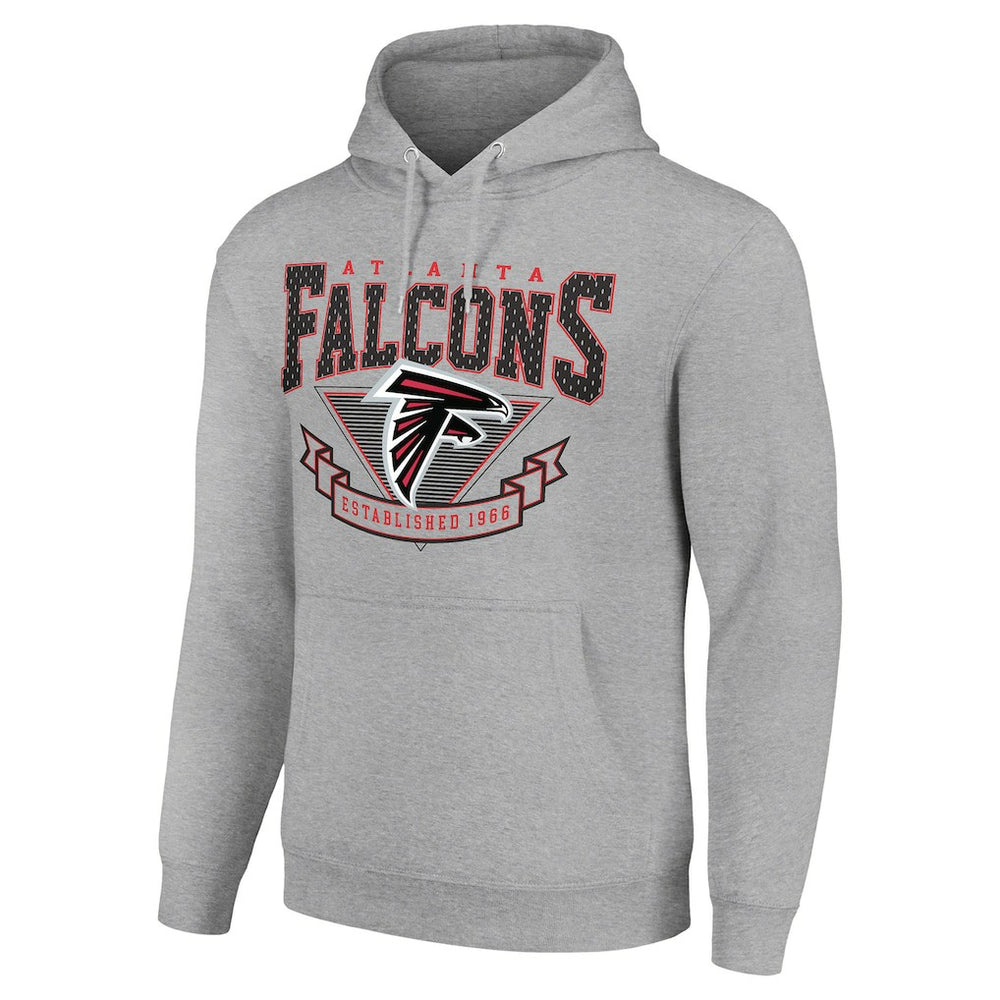 Atlanta Falcons Starter ‘80s Inspired Pullover Hoodie - Heather Gray Hoodies