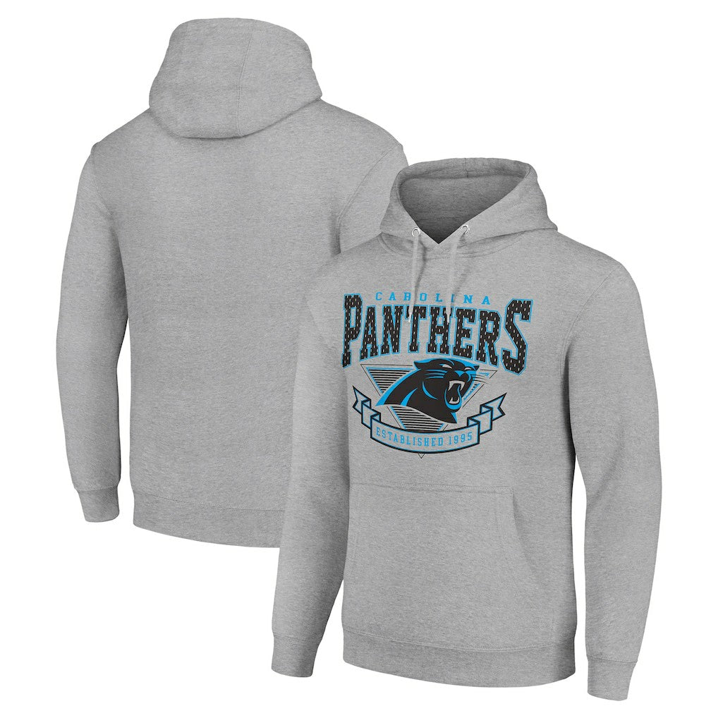 Carolina Panthers Starter ‘80s Inspired Pullover Hoodie - Heather Gray Hoodies