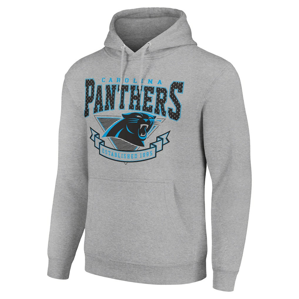 Carolina Panthers Starter ‘80s Inspired Pullover Hoodie - Heather Gray Hoodies