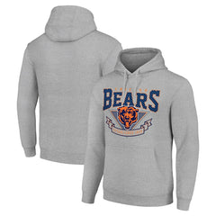 Chicago Bears Starter ‘80s Inspired Pullover Hoodie - Heather Gray Hoodies