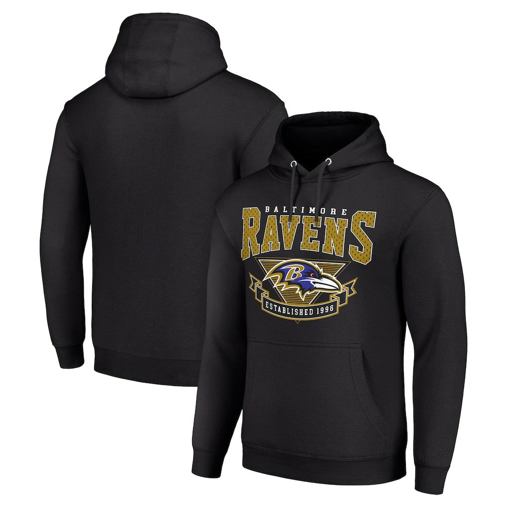 Baltimore Ravens Starter ‘80s Inspired Pullover Hoodie - Black Hoodies