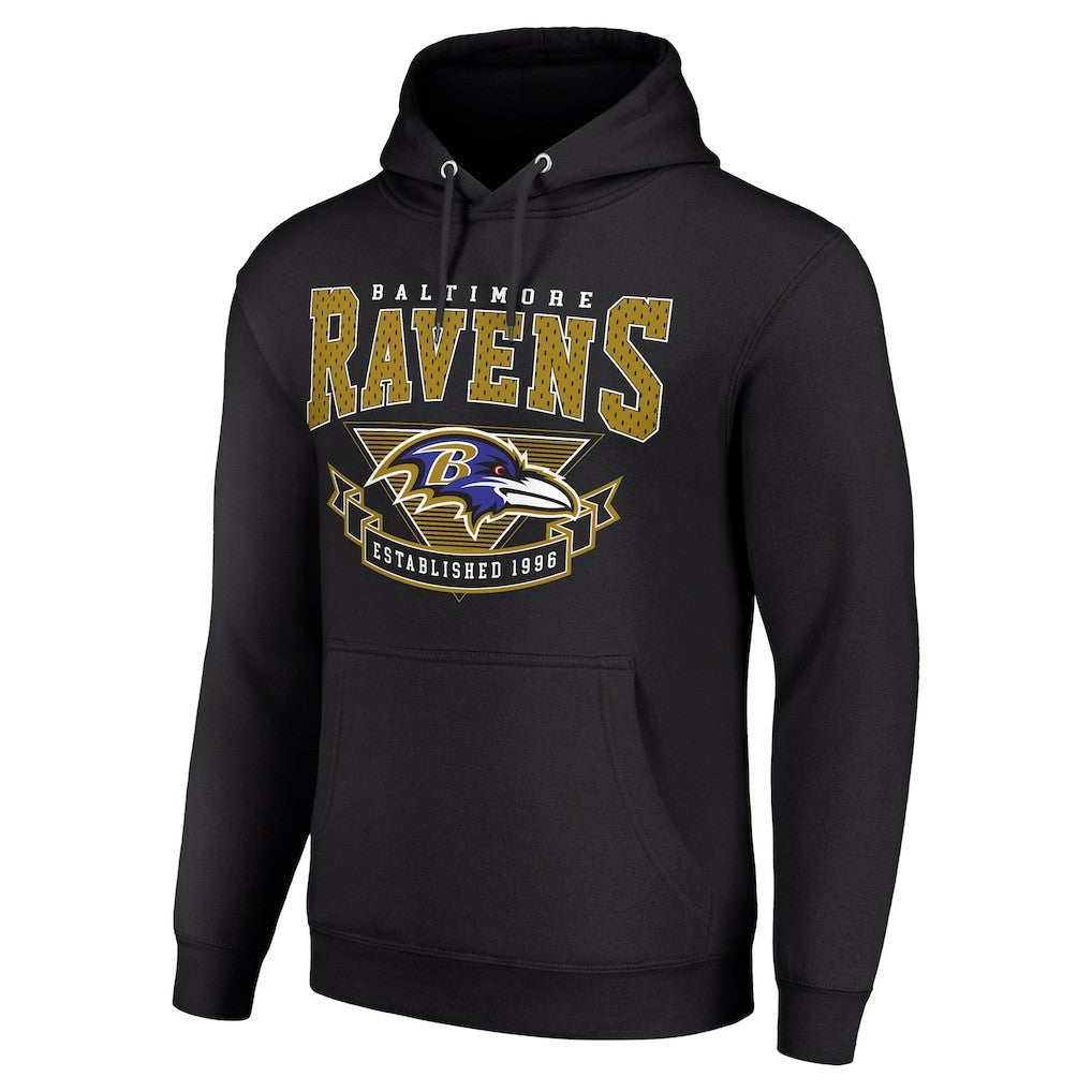 Baltimore Ravens Starter ‘80s Inspired Pullover Hoodie - Black Hoodies