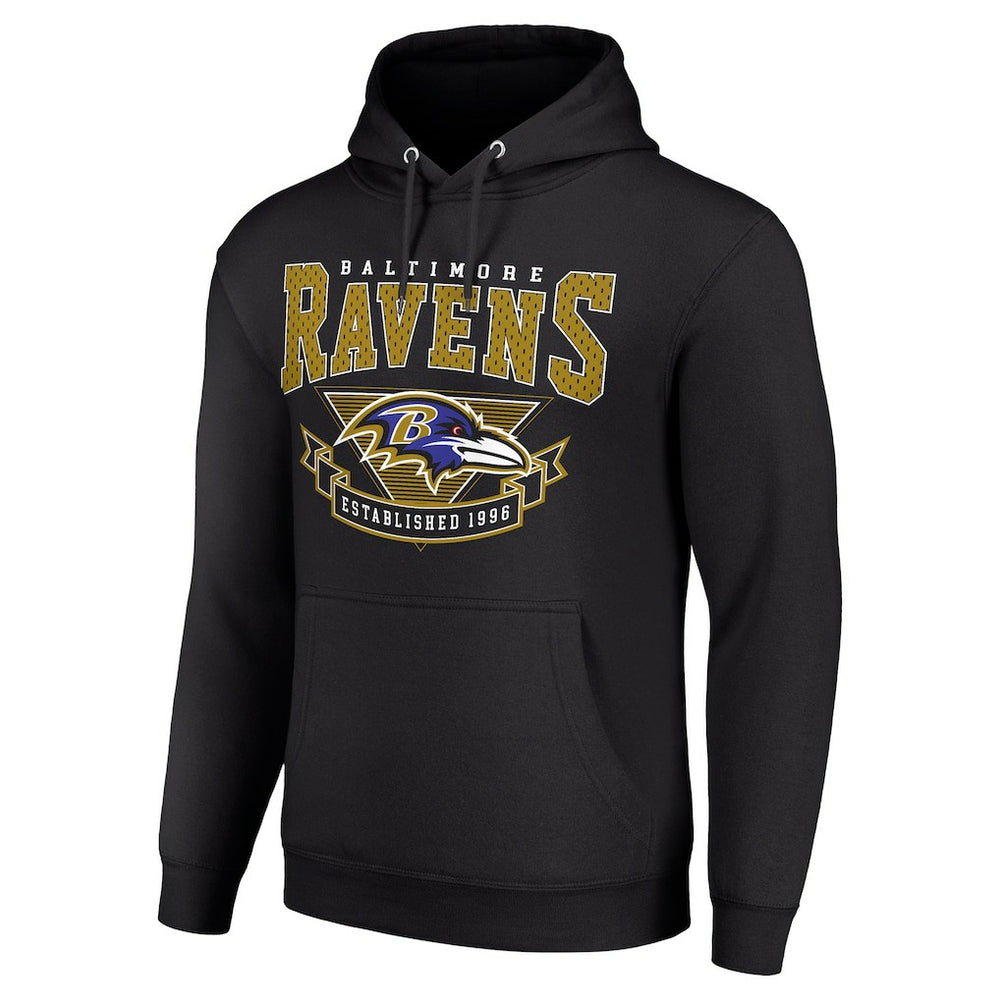 Baltimore Ravens Starter ‘80s Inspired Pullover Hoodie - Black Hoodies
